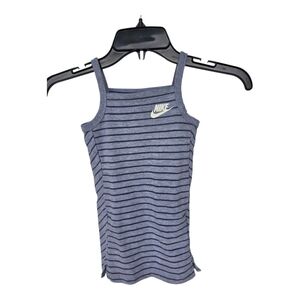 Nike Girls Tank Dress Size 3T Blue White Striped Slits Summer Comfort